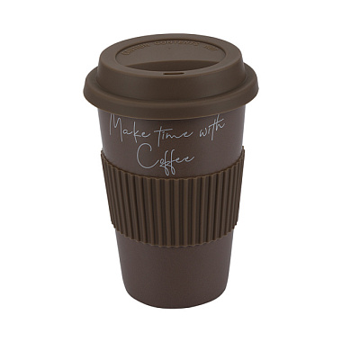 Кружка Regent Porcellana с силиконовой крышкой и манжетой 370 мл 83-004