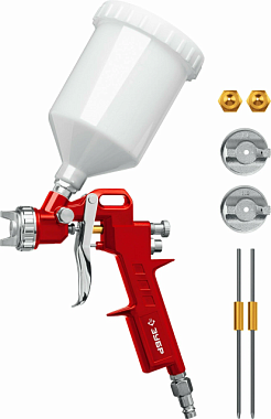 Краскопульт Зубр MS 200-3 пневматический с верхним бачком 1,2 1,5 1,8 мм 06458