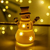 Ночник Lucia Белый Снеговик настольный фарфоровый св/диодный 183-09 