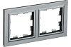 Рамка IEK Brite РУ-2-БрС BR-M22-K46 2 поста сталь