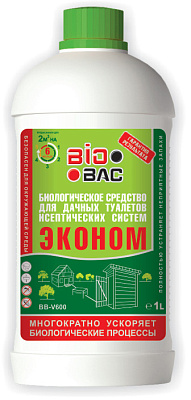Биологическое средство BioBac для дачных туалетов и септиков 1 л BB-V600**