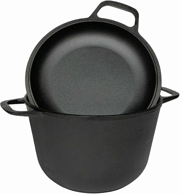 Кастрюля Гардарика чугунная с крышкой-сковородой чугунной 3 л 20 см 1303-4