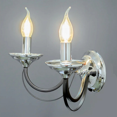 Бра Росток MDB030210/2W BK+CH черный хром 2*40W E14 h205 SHGN22 988024917