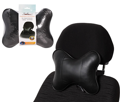 Подушка на подголовник Airline искусственная кожа черная ASP-B-05