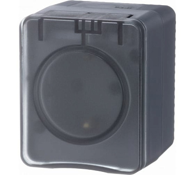 Розетка Schneider Electric Atlasdesign Profi54 с заземлением со шторками IP54 16А 250B антрацит