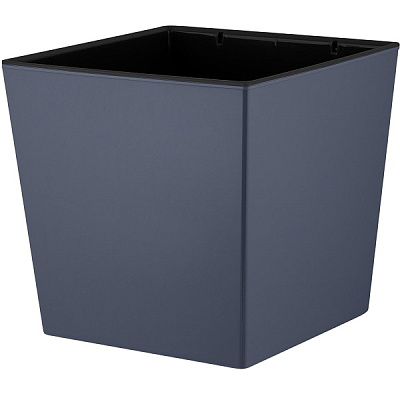 Горшок InGreen London Cube для цветов c дренажной вставкой вулканический серый 11,6 л IG780110026