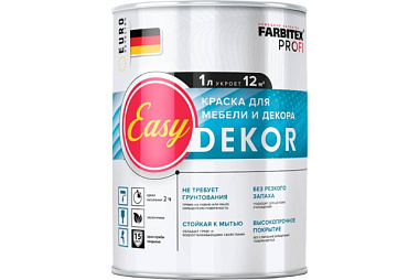 Краска Farbitex Профи EasyDekor акриловая для мебели и декора 1 л