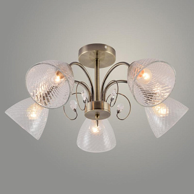 Люстра Росток XA1512B/5 AB бронза 5*60W E27 d600 h260 HN23 988371689