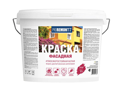 Краска Лакра Proremontt фасадная белая 14 кг