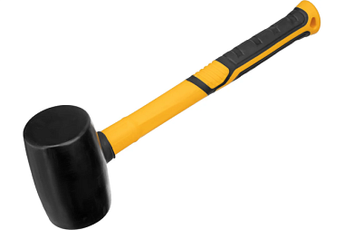 Киянка Denzel резиновая c фиберглаcовой рукояткой c TPR покрытием черная 450 г 11144