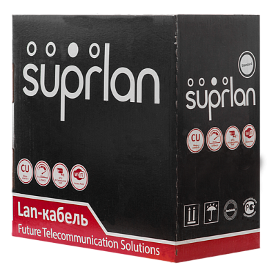Кабель Витая пара Suprlan Standart UTP 5e 4*2*AWG24 Cu PVC In 305м 01-0328-9