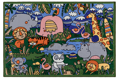 Коврик Нева Тафт Зверюшки детский велюр на ТПЕ 1*1,5 м 16;32