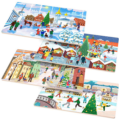 Доска разделочная Мультидом Зимние города 29*17 см МТ2-143