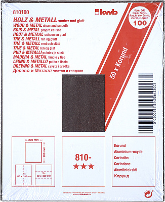 Бумага наждачная Kwb К100 23*28 см 810-100