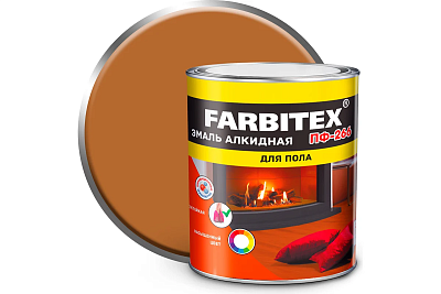 Эмаль Farbitex ПФ-266 алкидная для пола светлый орех 1,8 кг