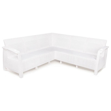 Диван Альтернатива Ротанг-плюс угловой белый баз М8347