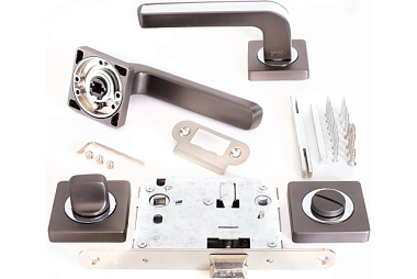 Комплект ручек Verdi 136MF/70 мат графит механизм L70+завертка