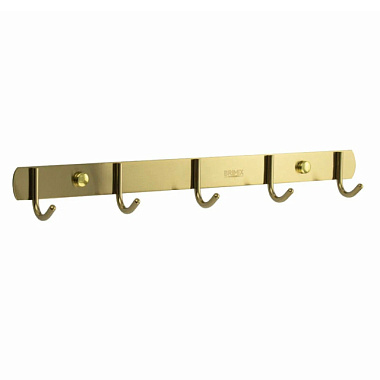 Крючок Brimix для полотенца на планке нержавеющая сталь матовое золото 5 шт 5765