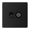 Розетка Systeme Electric ArtGallery двойная ТВ компьютерн RJ45 катег 5E карбон GAL001089