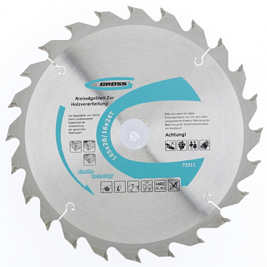 Пильный диск Gross по дереву 165*20/16*24Т 73311