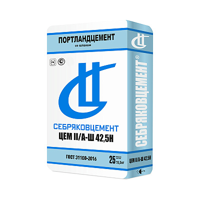 Цемент Себряковцемент II/А-Ш 42,5 H 25 кг