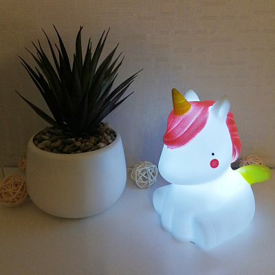 Светильник-ночник Apeyron Единорог NL-12 светодиод 3*LR44 акрил белый 92*83*124 мм 798899