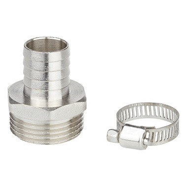 Комплект MasterProf для подключения садового шланга 3/4" с наруж рез 1" штуцер/хомут ДС.020040