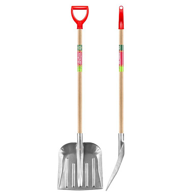 Лопата снеговая БЦМ Молодость моя Рыдлевка деревянный черенок сталь 330*370*1360 мм 2263-ч