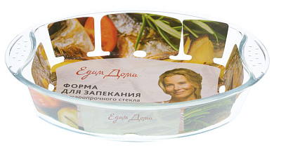 Форма стеклянная ТМ Едим Дома овал 30*21*6 см 2,4 л PV11**