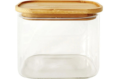 Банка стеклянная Appetite Studio овальная бамбуковая крышка 700 мл BM2012-1OV