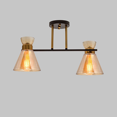 Люстра Imex потолочная 2*E27 черный/медь MD.6200-2-S-BK+COP***