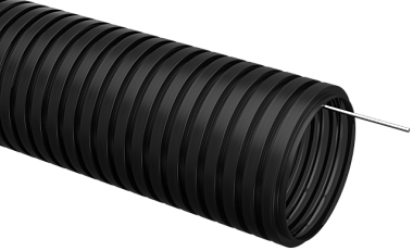 Труба IEK ПНД гофрированная с зондом черная d16мм 50 м CTG20-16-K02-050-1