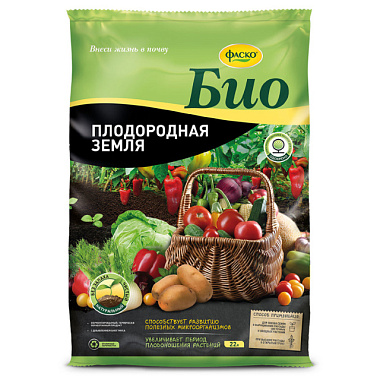 Грунт Фаско Био плодородная земля 22 л Тп0201ФАС13