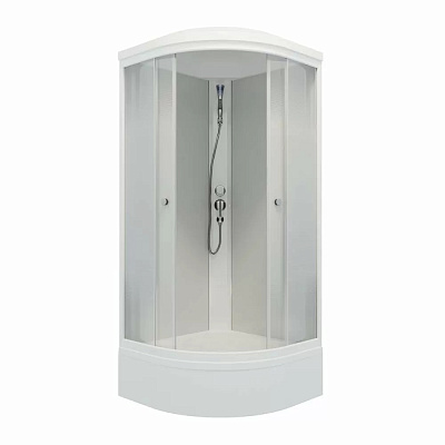 Душевая кабина Тритон Лайт 100*100 см В" 1/4 круга сред.под. Градиент Белый ДН4 7 мест+сифон D50 мм