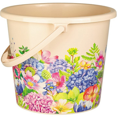 Ведро ВМС Цветочный сад пластиковое 10 л ВР-7811