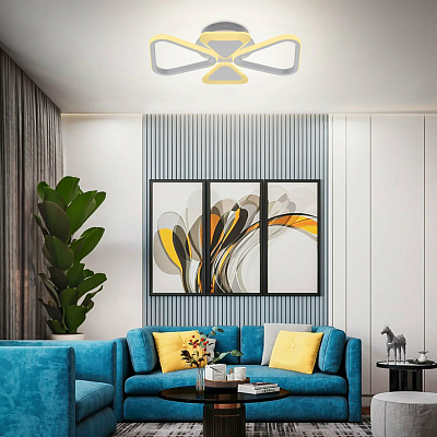 Люстра Ritter Nuvola потолочная LED диммир ДУ белый 3 режима 72Вт 22м² 500*335*100 52938 9