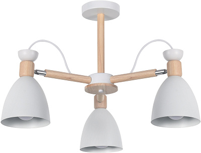 Люстра Ritter Volante потолочная 3*Е27 650*430 мм металл белый/дерево 52594 3*