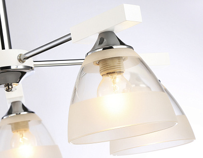 Люстра подвесная Ambrella TR9093/5 WH/CH белый/хром E27*3 max 40W D570*270**