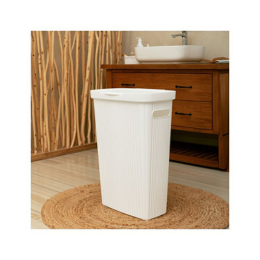 Корзина для белья Бытпласт Velvet узкая белый 45 л 450*290*630 мм С3246216