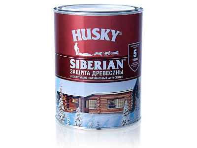 Антисептик Husky Siberian полуматовый Красное дерево 0,9 л 25234