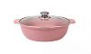 Кастрюля-жаровня Kukmara Trendy style rose антипригарная литая со стеклянной крышкой 3 л ж31tsr