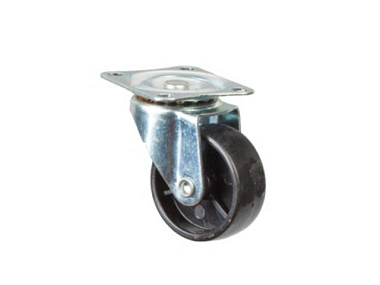 Опора колесная Стройбат поворотная на площадке черный пластик 50 мм