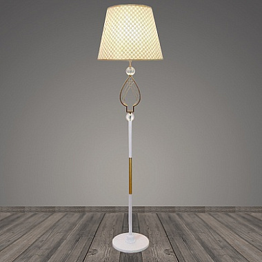 Торшер Росток T2105 WT+GD белый+золото/желтый абажур 1*40W E27 h1630 BTH23 988035995