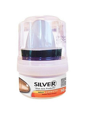 Крем-блеск Silver Сильвер для обуви, банка Бесцветный/Натуральный 1*48