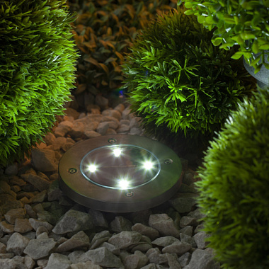 Садовый светильник Эра на солнечной батарее, сталь, пластик 13 см ERAST040-08 