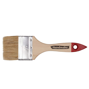 Кисть плоская Handmaler светлая натуральная щетина деревянная лакированная ручка 100 мм 1001-100