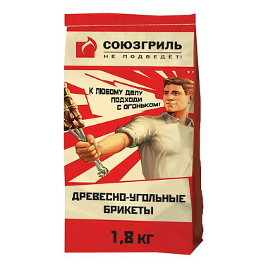 Брикеты Союзгриль древесно-угольные 1,8 кг