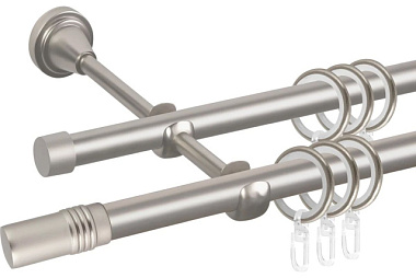 Карниз АС Март Grace Наконечник Цилиндр металлический сатин D16Г/16Г 2,4 м