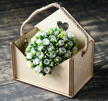 Кашпо Дарим Красиво Конверт Толстопуз ручка верёвка натуральный 17*12*17,5 см 3638539 