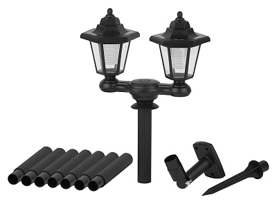 Фонарь садовый Эра на солнечной батарее пластик черный 150 см ERASV01-01